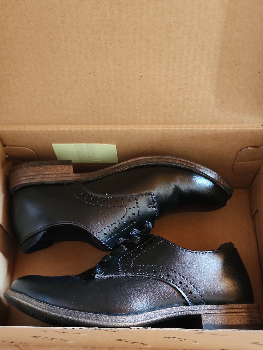 Mix No. 6 Boys Black Leather Lace-Up Oxfords Sz 9U - Picture 6 of 6
